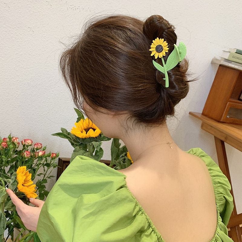 Chic Sunflower Chignon Claw Clip Hair Clip - ArtGalleryZen