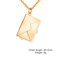 Thumbnail for Chic Titanium Steel Envelope Locket Pendant With LOVE YOU Letter Chain Necklace - ArtGalleryZen