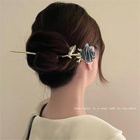 Thumbnail for Chic Velvet Rose Chignon Hair Fork Hair Pin - ArtGalleryZen