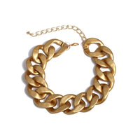 Thumbnail for Chunky Curb Link Chain Choker Necklace - Chic Gold Tone Twisted Chain Necklace - ArtGalleryZen