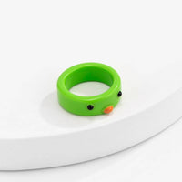 Thumbnail for Colorful Resin Duck Pattern Ring - ArtGalleryZen