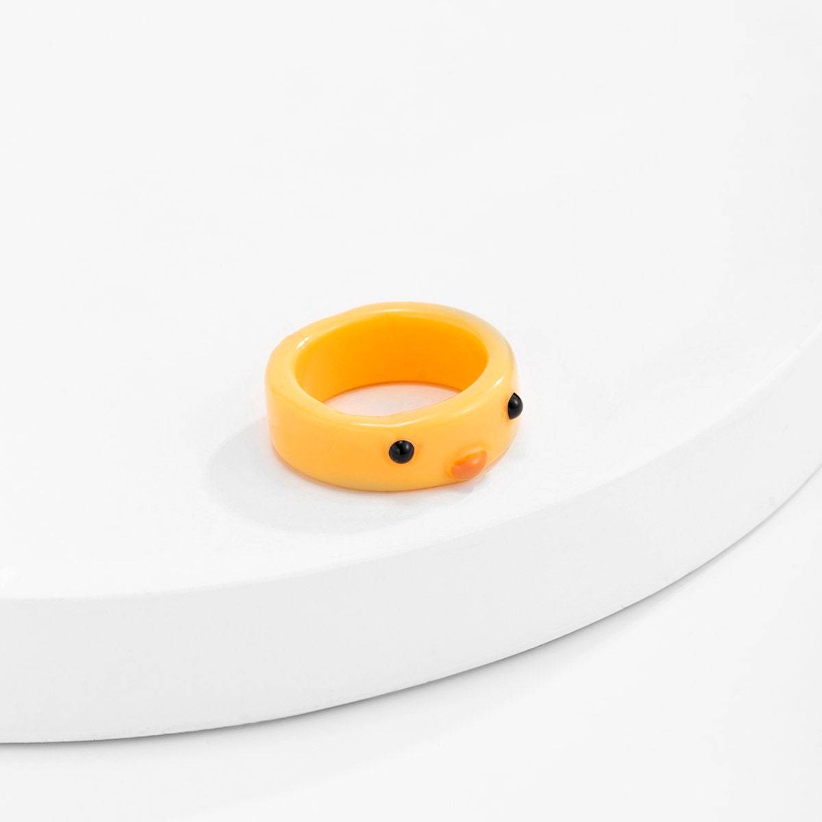 Colorful Resin Duck Pattern Ring - ArtGalleryZen
