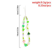 Thumbnail for Colorful Seed Beaded Pearl Floral Fruit Heart Charm Phone Strap - ArtGalleryZen