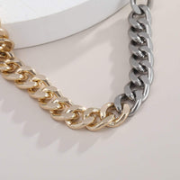 Thumbnail for Costume Gold Silver Mix Tone Twisted Chain Choker Necklace - ArtGalleryZen