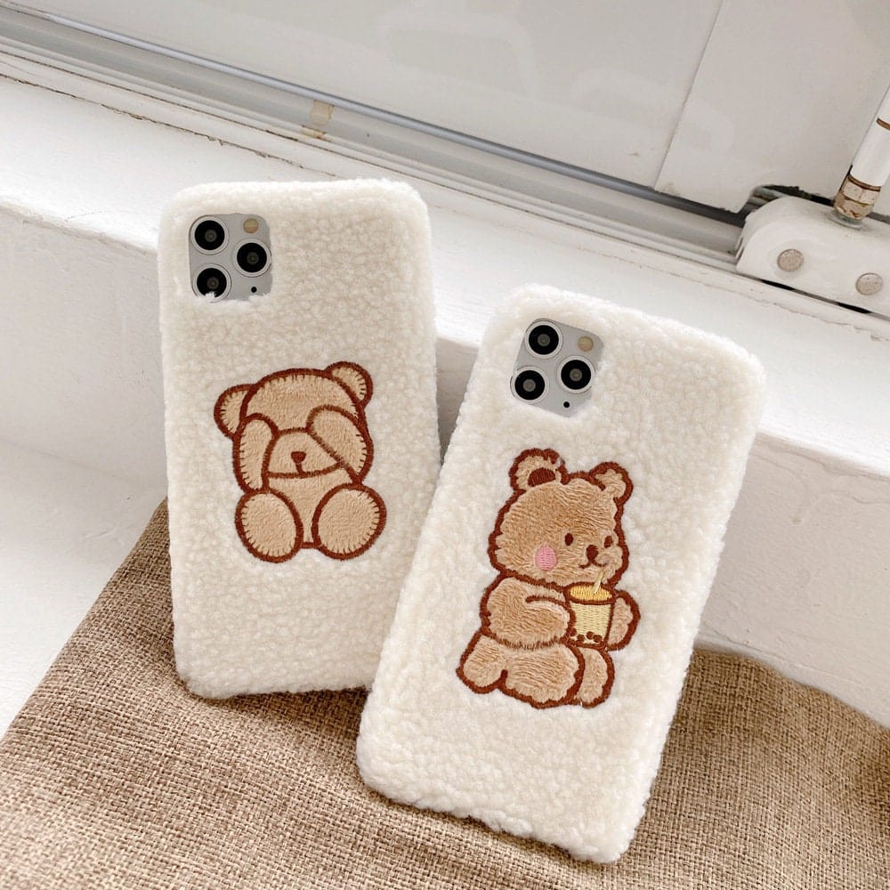 Cute Kawaii Bear Plush iPhone Case - ArtGalleryZen