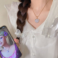Thumbnail for Dainty 18K Gold Filled Opal Heart Pendant Choker Necklace - ArtGalleryZen