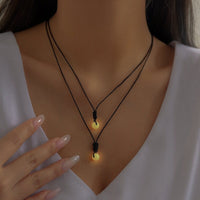 Thumbnail for Dainty 2 Pieces Luminous Glow In The Dark Ball Charm Choker Necklace Set - ArtGalleryZen