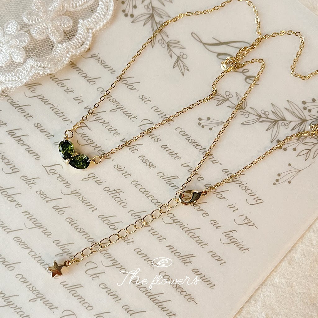 Dainty 24k Gold Plated Emerald Heart Necklace - ArtGalleryZen