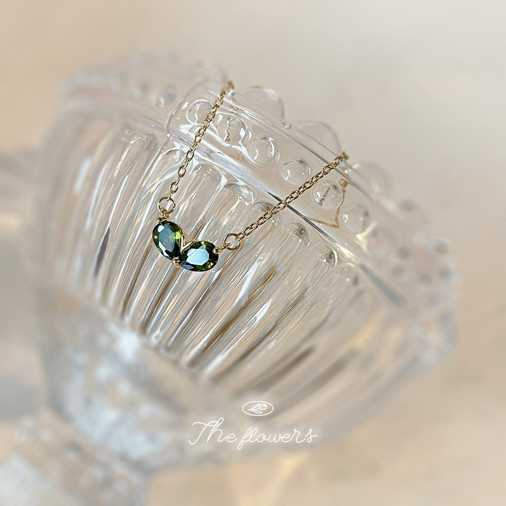 Dainty 24k Gold Plated Emerald Heart Necklace - ArtGalleryZen