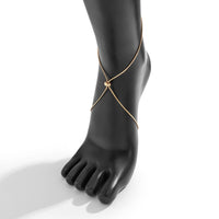 Thumbnail for Dainty Adjustable Barefoot Sandal Foot Chain Anklet - ArtGalleryZen