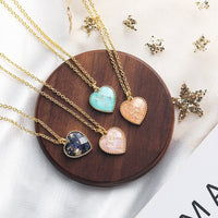 Thumbnail for Dainty Colorful Crystal Heart Pendant Chain Necklace - ArtGalleryZen