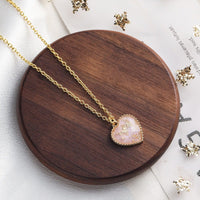 Thumbnail for Dainty Colorful Crystal Heart Pendant Chain Necklace - ArtGalleryZen