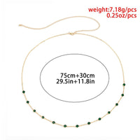 Thumbnail for Dainty Crystal Emerald Cable Waist Chain - ArtGalleryZen