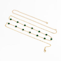 Thumbnail for Dainty Crystal Emerald Cable Waist Chain - ArtGalleryZen