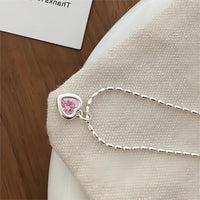 Thumbnail for Dainty Crystal Heart Matching Necklace - ArtGalleryZen