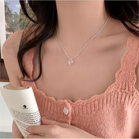 Thumbnail for Dainty Crystal Heart Matching Necklace - ArtGalleryZen