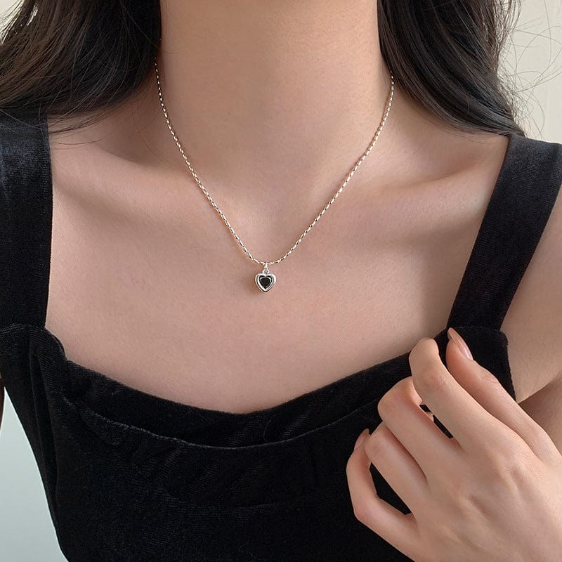 Dainty Crystal Heart Matching Necklace - ArtGalleryZen