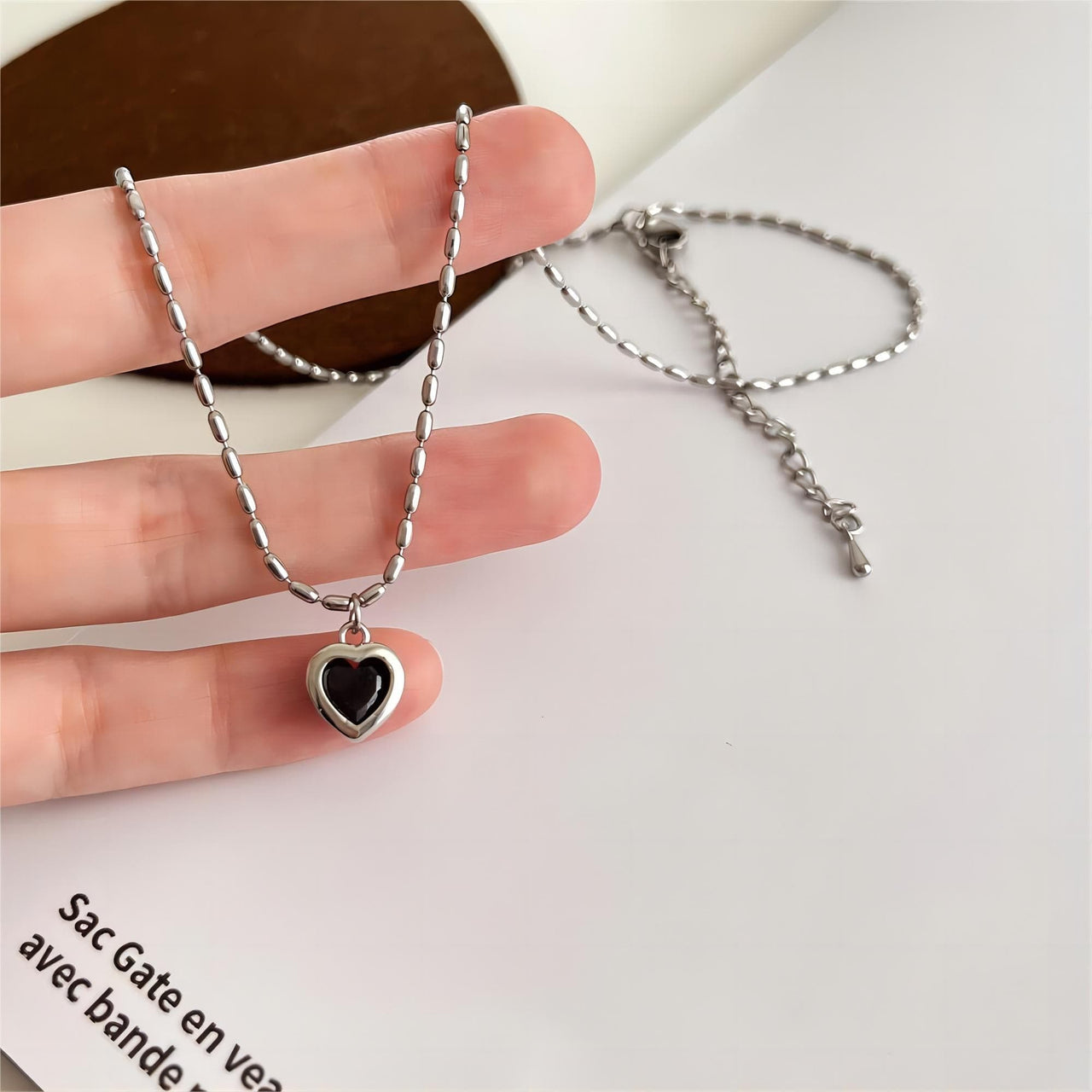 Dainty Crystal Heart Matching Necklace – ArtGalleryZen