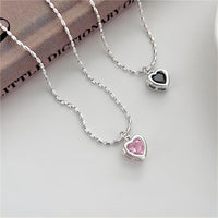Thumbnail for Dainty Crystal Heart Matching Necklace - ArtGalleryZen