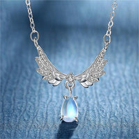 Thumbnail for Dainty CZ Inalid Crystal Waterdrop Angel Wings Necklace - ArtGalleryZen