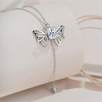 Thumbnail for Dainty CZ Inlaid Butterfly Wings Necklace - ArtGalleryZen