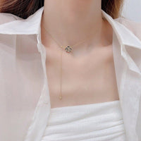 Thumbnail for Dainty CZ Inlaid Camellia Cable Chain Necklace - ArtGalleryZen