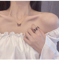Thumbnail for Dainty CZ Inlaid Crystal Butterfly Necklace Earrings Ring Set - ArtGalleryZen
