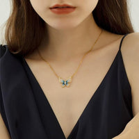 Thumbnail for Dainty CZ Inlaid Enamel Butterfly Necklace Bracelet Set - ArtGalleryZen