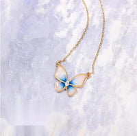 Thumbnail for Dainty CZ Inlaid Enamel Butterfly Necklace Bracelet Set - ArtGalleryZen