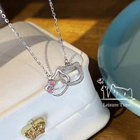 Thumbnail for Dainty CZ Inlaid Kitty Pendant Necklace - ArtGalleryZen