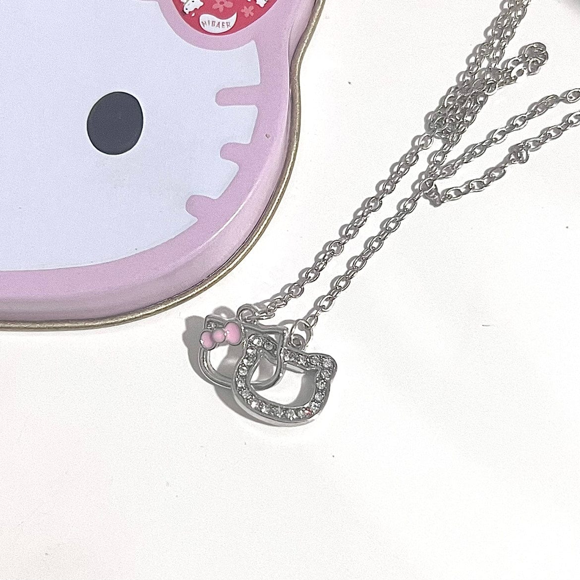 Dainty CZ Inlaid Kitty Pendant Necklace - ArtGalleryZen