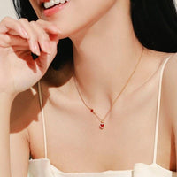 Thumbnail for Dainty CZ Inlaid Lock And Key Heart Necklace - ArtGalleryZen