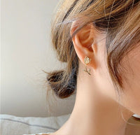 Thumbnail for Dainty CZ Inlaid Natural Opal Tulip Earrings - ArtGalleryZen