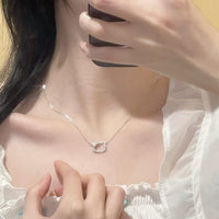 Thumbnail for Dainty CZ Inlaid Pearl Charm KT Pendant Necklace - ArtGalleryZen