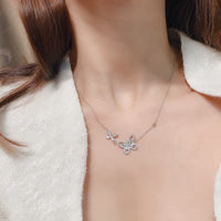 Thumbnail for Dainty CZ Inlaid S925 Sterling Silver Duo Butterfly Necklace - ArtGalleryZen