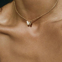 Thumbnail for Dainty Gold Silver Tone Butterfly Pendant Choker Necklace - ArtGalleryZen