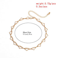 Thumbnail for Dainty Gold Silver Tone Metal Heart Shape Chain Choker Necklace - ArtGalleryZen