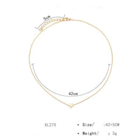 Thumbnail for Dainty Gold Tone Heart Necklace - Initial Heart Charm Necklace - Tiny Heart Pendant Necklace - ArtGalleryZen