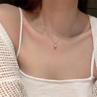 Thumbnail for Dainty Handmade CZ Inlaid Pink Tulip Chain Necklace - ArtGalleryZen