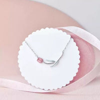 Thumbnail for Dainty Handmade Enamel Pink Tulip Chain Necklace - ArtGalleryZen