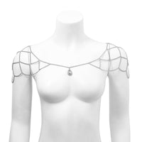 Thumbnail for Dainty Layered Rhinestone Pendant Shoulder Necklace - ArtGalleryZen