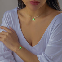 Thumbnail for Dainty Luminous Glow In The Dark Ball Charm Necklace Bracelet Set - ArtGalleryZen