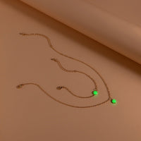 Thumbnail for Dainty Luminous Glow In The Dark Ball Charm Necklace Bracelet Set - ArtGalleryZen
