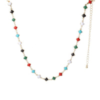 Thumbnail for Dainty Multi-color Enamel Floral Charm Choker Necklace - ArtGalleryZen
