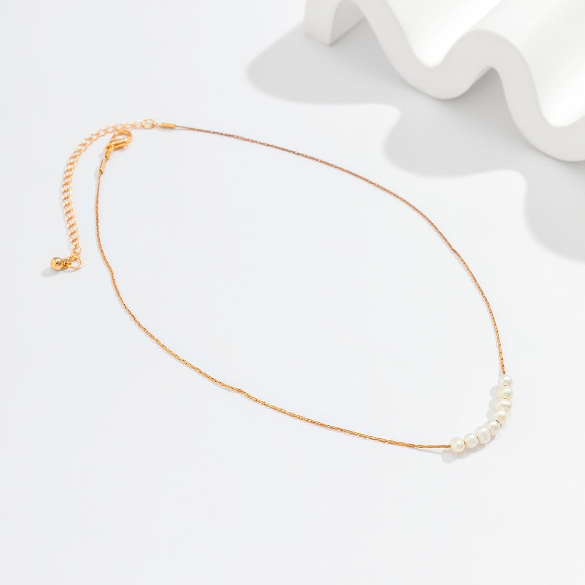 Dainty Pearl Charm Choker Necklace - ArtGalleryZen
