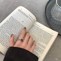 Thumbnail for Dainty Silver Plated Black Heart Ring - ArtGalleryZen