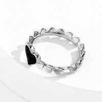 Thumbnail for Dainty Silver Plated Black Heart Ring - ArtGalleryZen