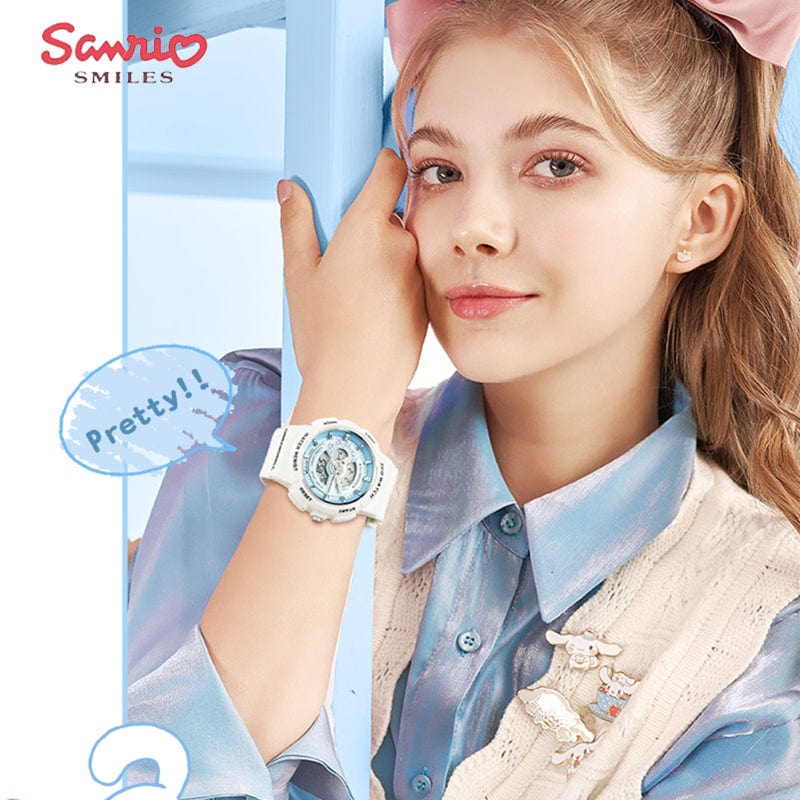 Genuine Sanrio Cinnamoroll Waterproof Multifunction Electronic Dual Display Quartz Watch - ArtGalleryZen