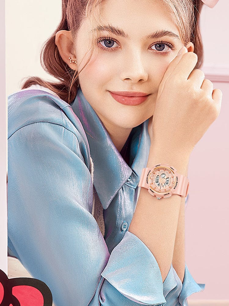 Genuine Sanrio Hello Kitty Waterproof Multifunction Electronic Dual Display Quartz Watch - ArtGalleryZen