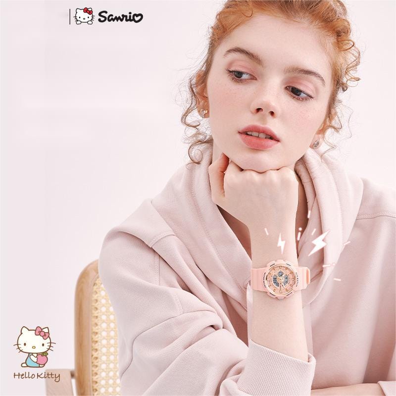 Genuine Sanrio Hello Kitty Waterproof Multifunction Electronic Dual Display Quartz Watch - ArtGalleryZen